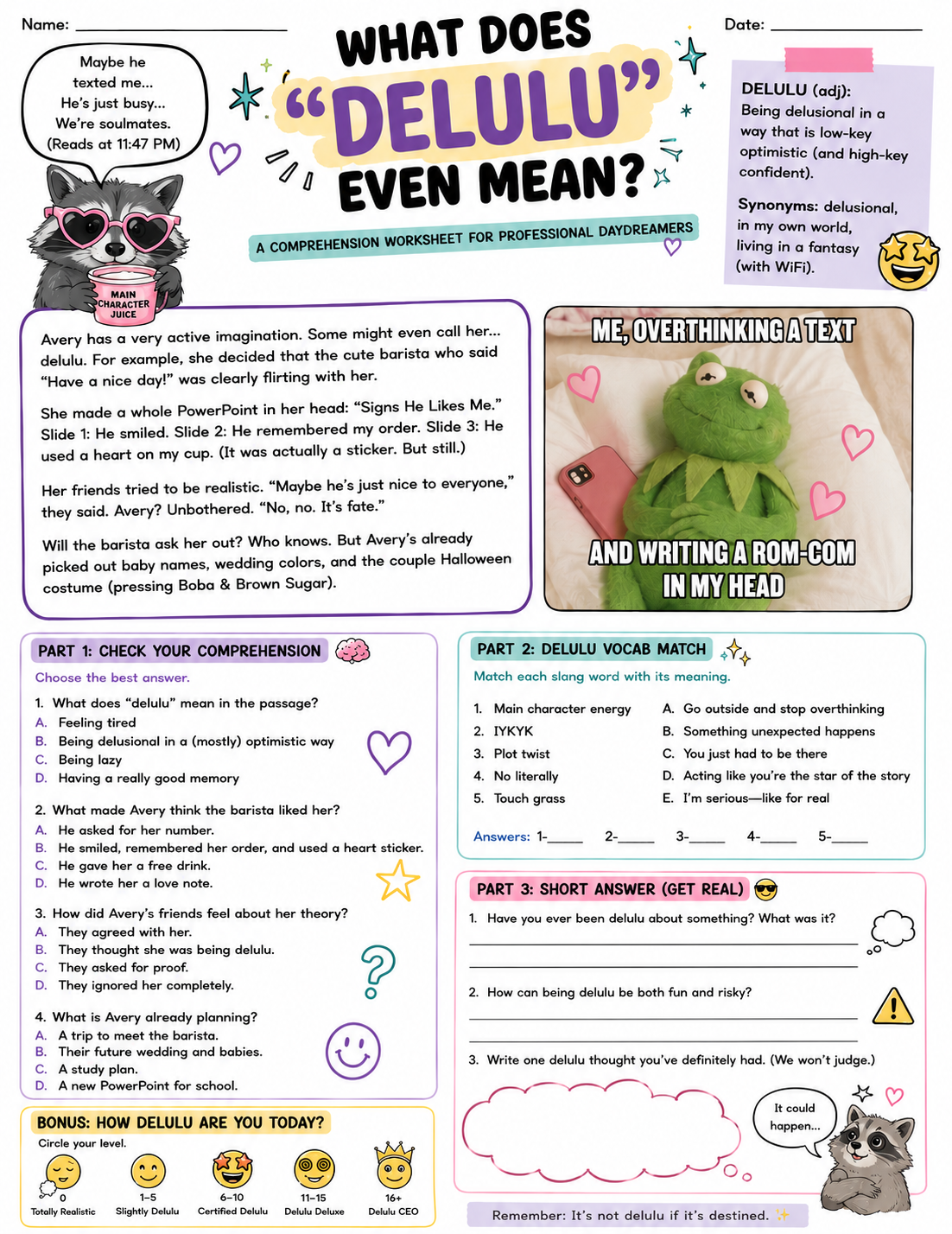Preview of Comprehension — Slang